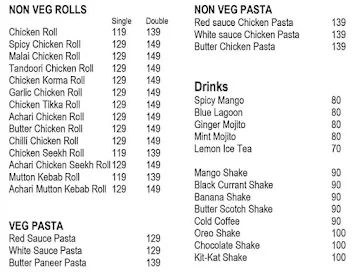 Kathi Roll Factory menu 