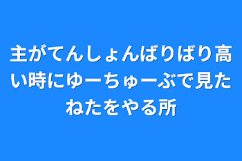 主がてんしょんばりばり高い時にゆーちゅーぶで見たねたをやる所