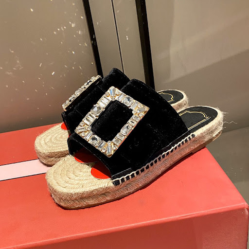 Title 6, Womens Rhinestone Square Buckle Hemp Rope Slip...