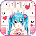 Cute School Girl Keyboard Them icon