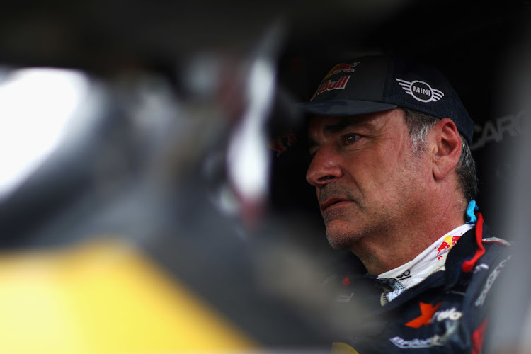 Carlos Sainz after completing stage eight of the 2019 Dakar Rally on January 15 2019 in Pisco, Peru.