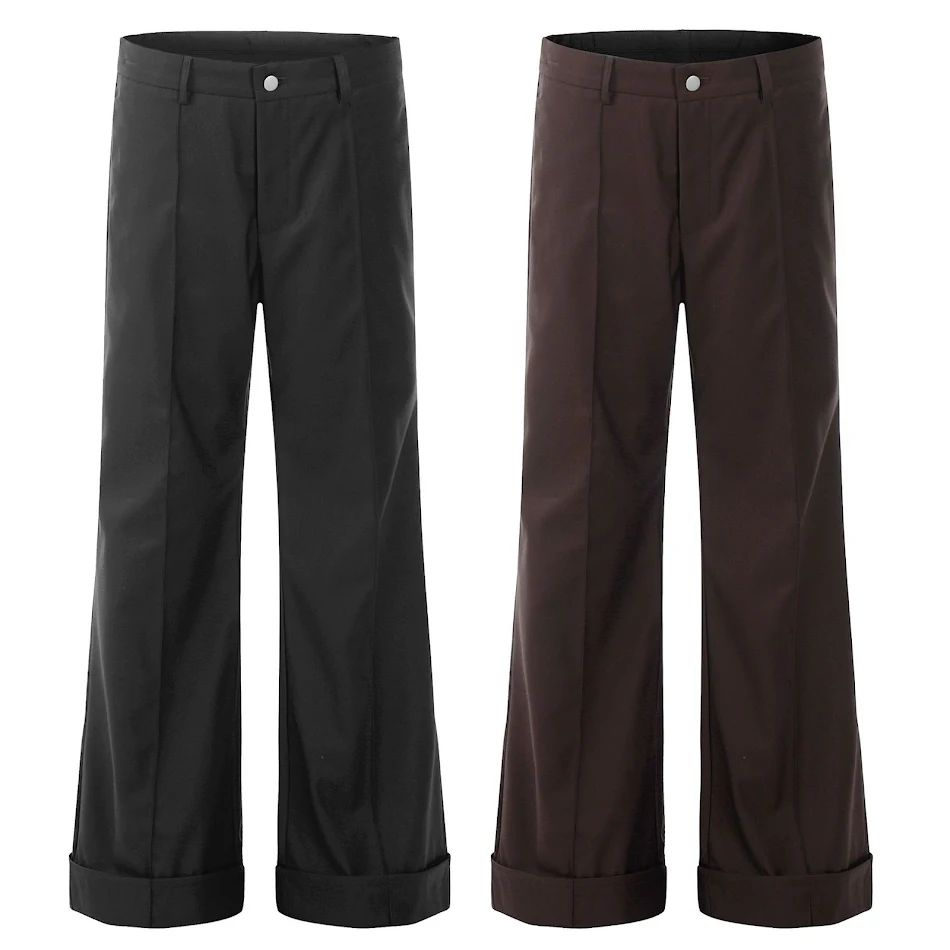 Heren casual pakbroek, Street Retro, losse pasvorm, licht uitlopend, effen kleur, neutraal ontwerp, comfortabel en stijlvol.