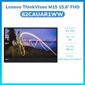 [Mã 1212Elsale10 Giảm 5% Đơn 3Tr] Màn Hình Lenovo Thinkvision M14 M15 (61Dduar6Ww) 14 Inch Màn Hình Di Động Bh 36T