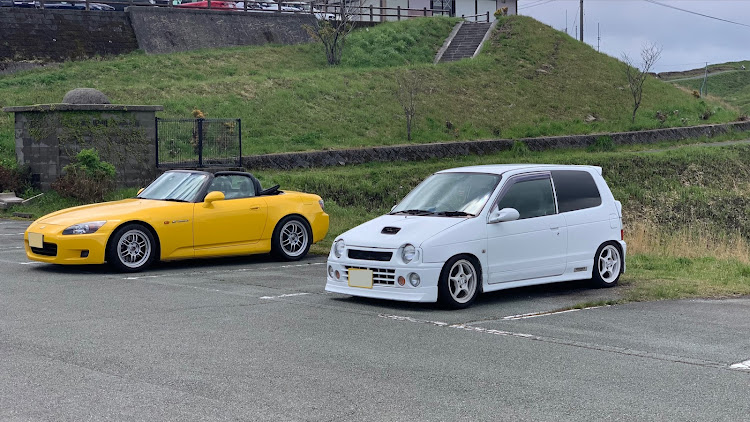アルトワークスのアルトワークスHA11S・阿蘇ドライブ・ミルクロード・大観峰・ナンバーステー取り付けに関するカスタム事例の投稿画像4枚目