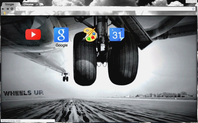 Airplane Wheels UP Chrome Browser Theme chrome extension