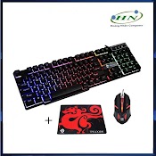 Bàn Phím Giả Cơ R8 1822 Và Chuột Led 7 Màu(Đen) Kèm Tai Nghe Chuyên Game + Tặng Kèm Tấm Lót Chuột