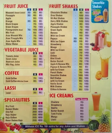 Lovely Fruit Juice And Shake menu 