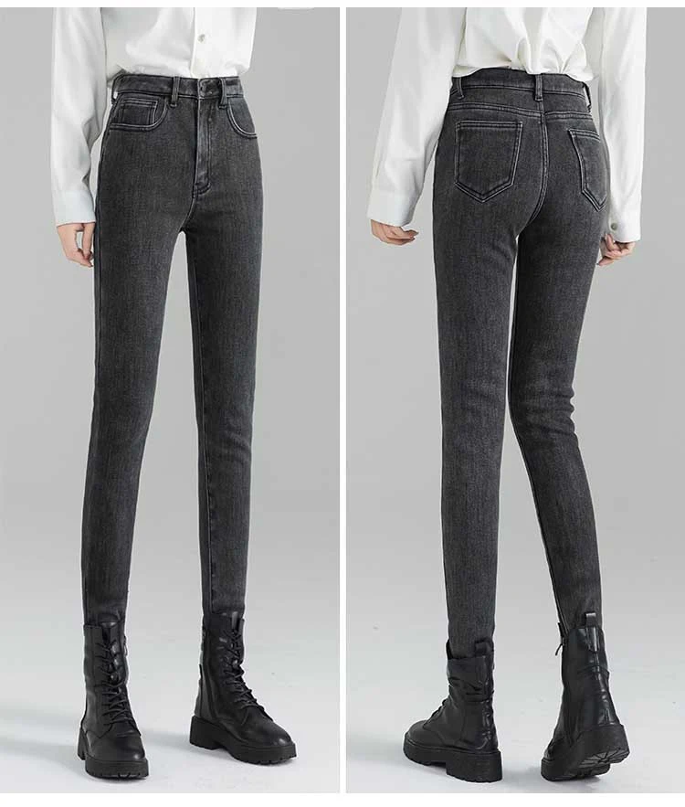 Dames Nieuwe Net Red High-waisted Velvet Jeans, creëer een modieuze look met deze comfortabele en stijlvolle jeans.