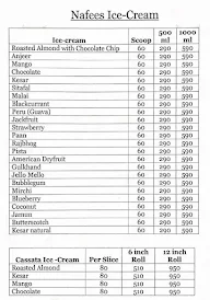 Nafees Ice Cream menu 1