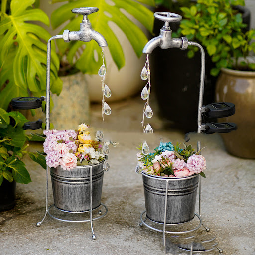 Title 3, Amazon Solar Iron Water Drop Outdoor Landscape ...