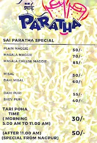 Sai Paratha menu 1