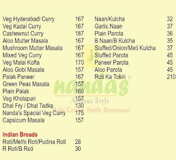 Nandus Chicken menu 