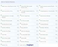 Jenny's Brownies menu 2