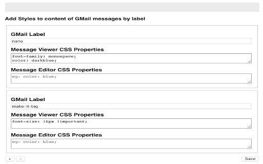 GMail Label Styler