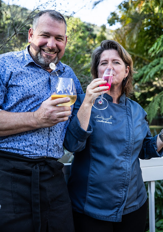 Lizelle and Rudolf Stolze in their happy place at Serendipity Restaurant on the Garden Route