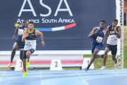 Wayde van Niekerk and Anaso Jobodwana during day 2 of the ASA Senior Track and Field National Championships at Tuks Athletics Stadium on April 16, 2021 in Pretoria, South Africa. 