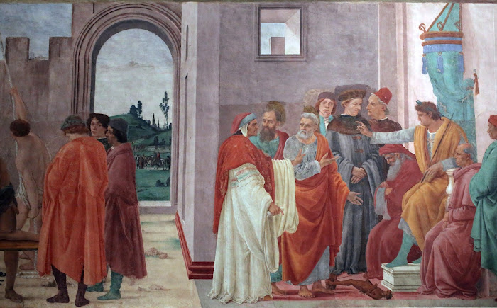 Filippino Lippi, Disputa di Simon Mago, 1481-82, Cappella Brancacci, Santa Maria del Carmine, Firenze