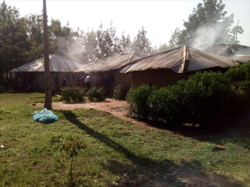 Some of the houses that were torched in the February 29, 2019 attack. /MANUEL ODENY