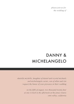 Danny & Angelo's Wedding - Wedding Invitation item