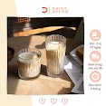 Ly Thủy Tinh Cafe Cốc Thủy Tinh Cafe Chịu Nhiệt Daisy Decor Trang Trí Quán Cafe Họa Tiết Vân Dọc Và Ô Vuông (Có Sẵn)