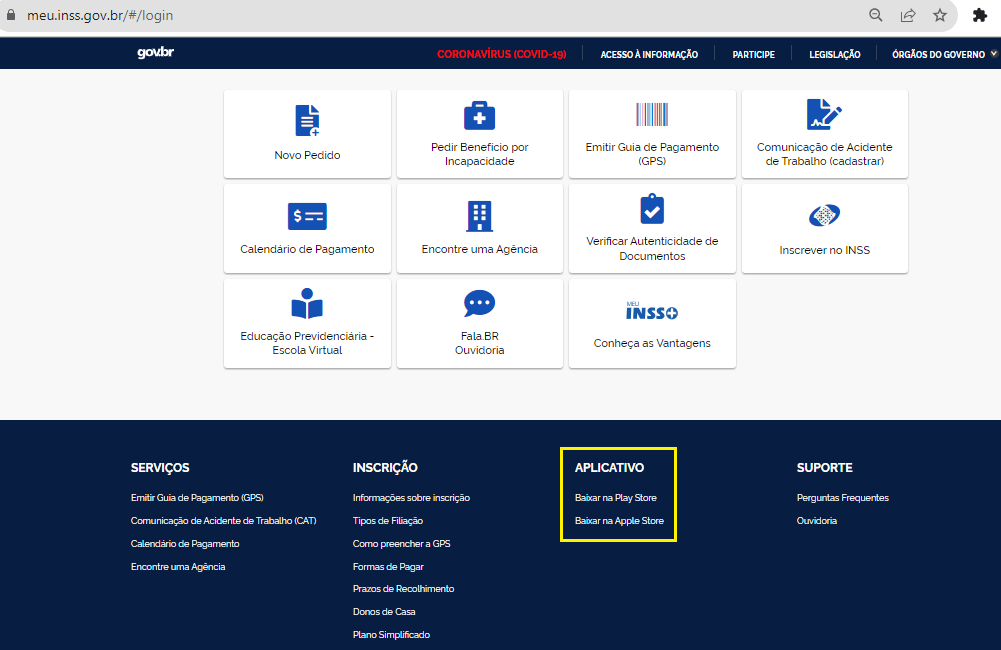 Baixar aplicativo do Meu INSS no site do INSS