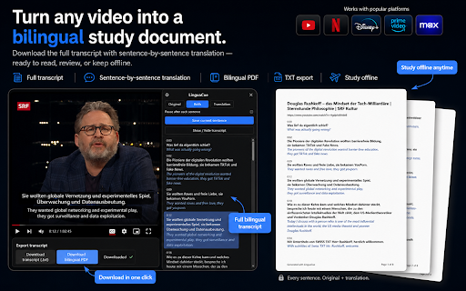 NoaLingua — beyond dual subs: video, web, PDF screenshot 3
