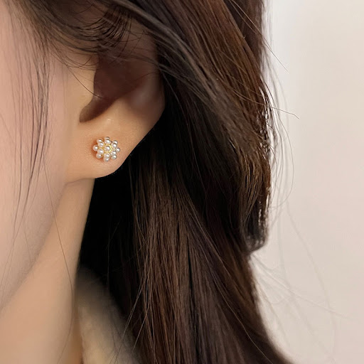 Title 1, S925 Sterling Silver Small Pearl Ball Stud Earr...