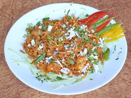 Achari Soya Tikka Zafrani Biryani With Raita