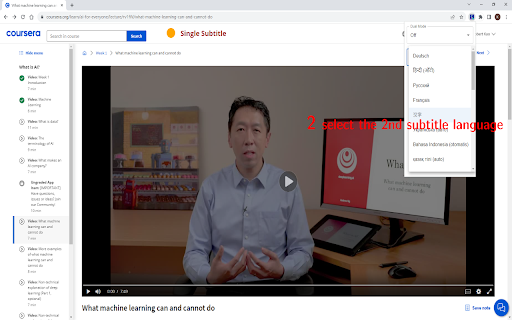 Coursera Dual Subtitle
