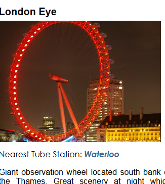 London Tube with Attractions Screen 2
