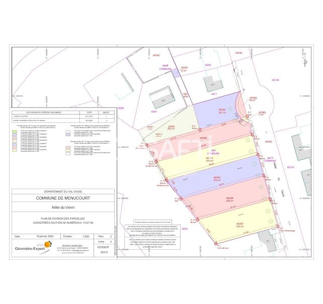 Vente terrain  475 m² à Menucourt (95180), 188 125 €