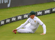 SA's Rassie van der Dussen  fielding during day 1 of the 1st Test match against India at SuperSport Park on December 26, 2021 in Centurion, South Africa. 