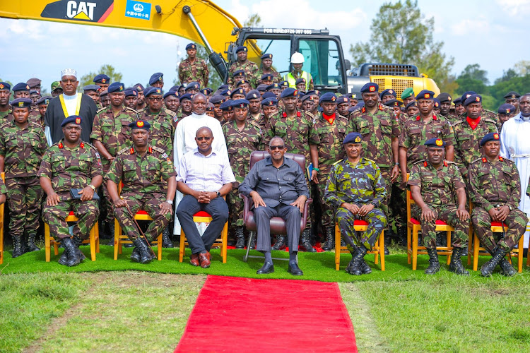 Defence Cabinet Secretary Aden Duale during the groundbreaking ceremony for construction of 952 housing units in Nakuru on May 18, 2024