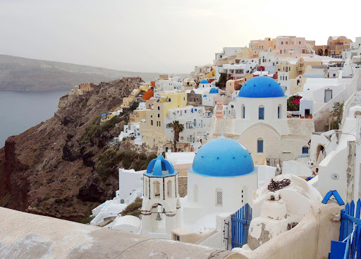 Santorini with its classic Cycladic colors. 