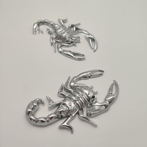Title 3, Scorpion Metal Bumper Stickers Pairs 3D Stereo....