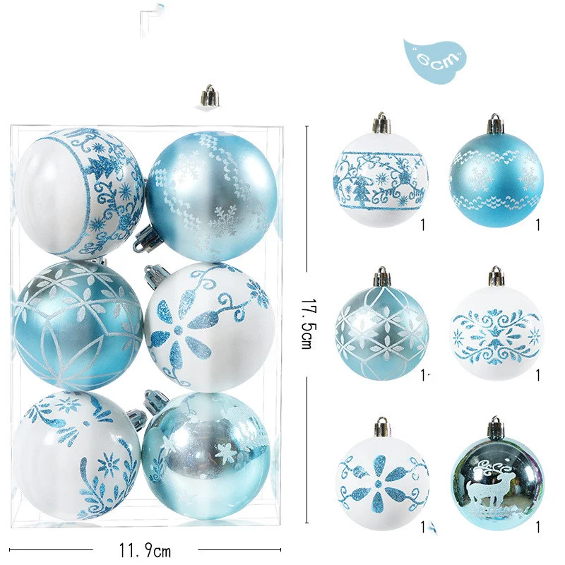 Christmas Tree Decorations Hanging Ornaments Set of 6 Festive Pendants Holiday Decor Perfect for Home Christmas Celebrat
