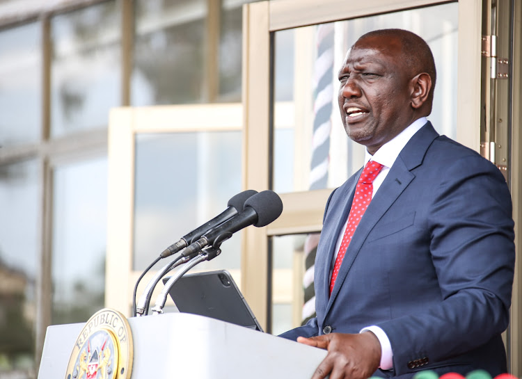 President William Ruto at the Passing out parade at NPC Embakasi A Campus on January 11, 2023