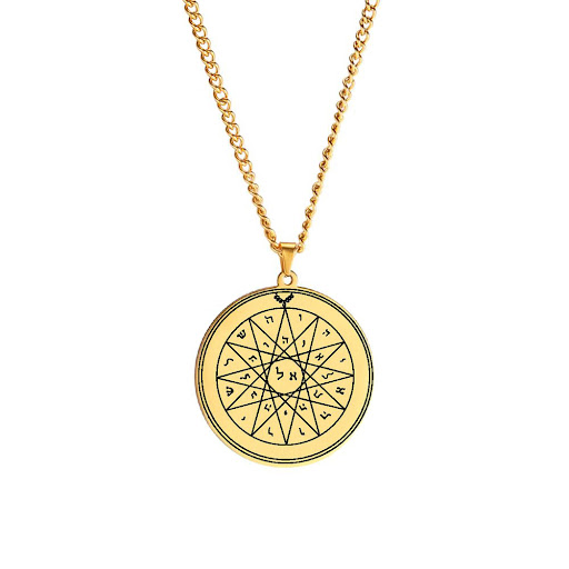 Title 3, Gold Solomon Seal Jupiter Amulet Stainless Stee...