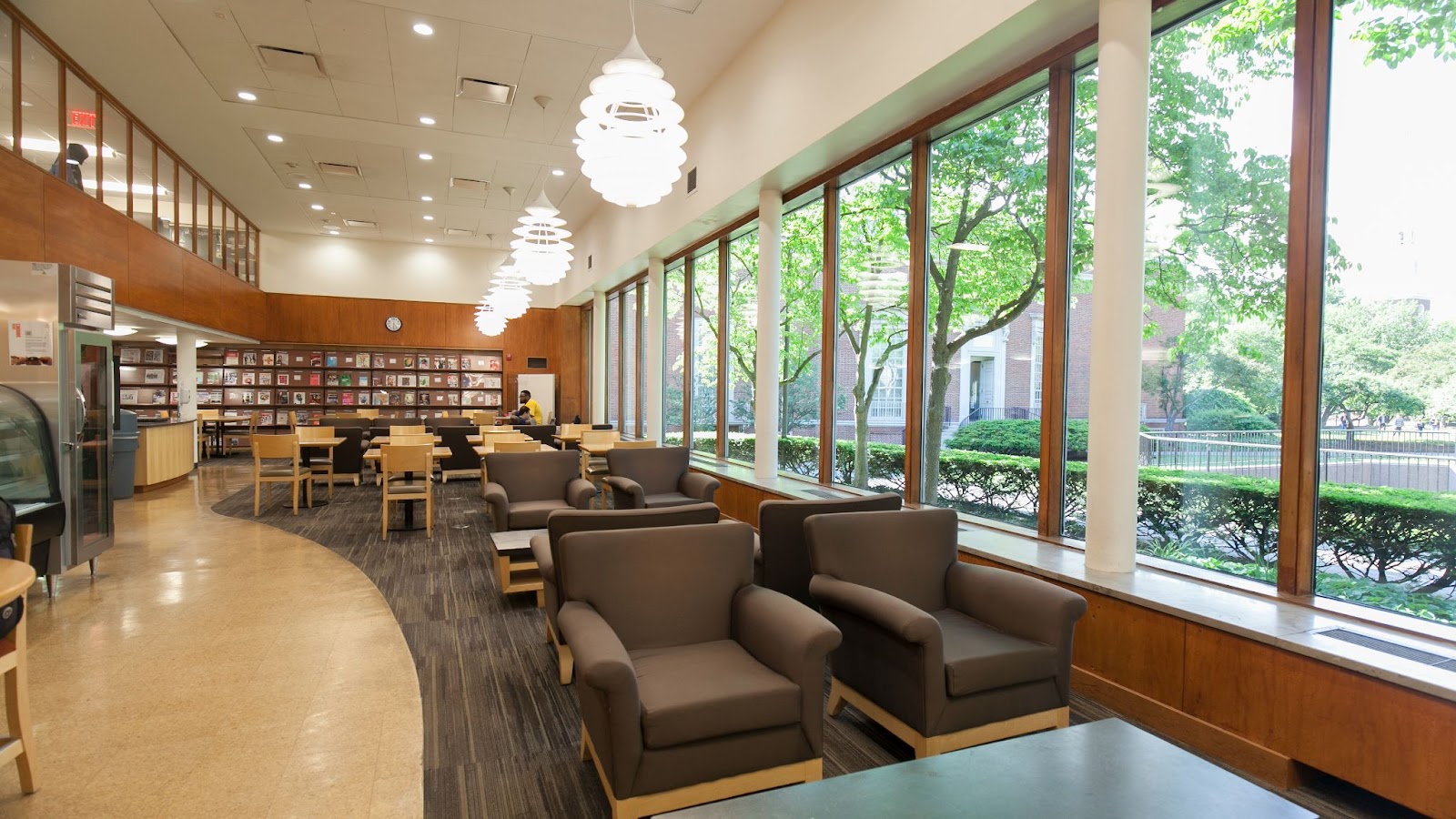 desks and chairs in lamont library