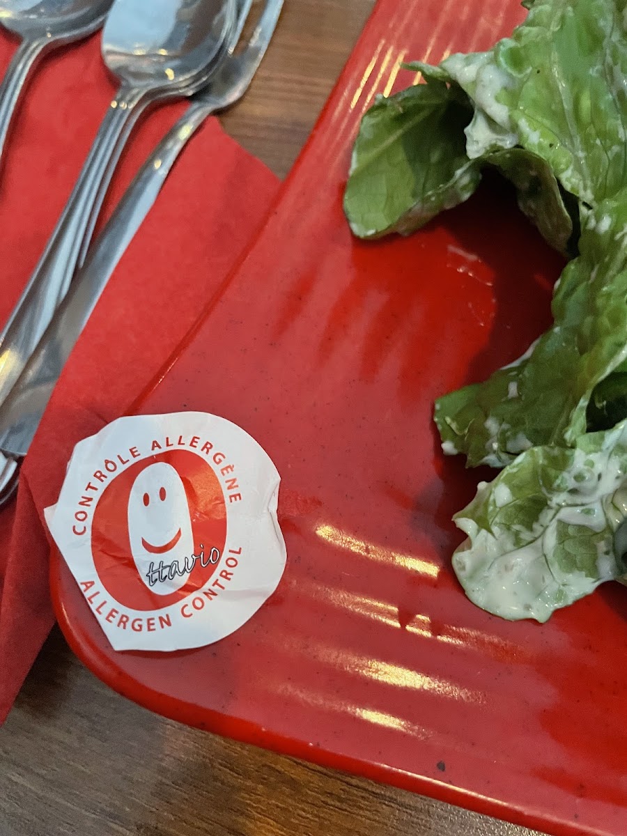 Allergy sticker on my cutlery