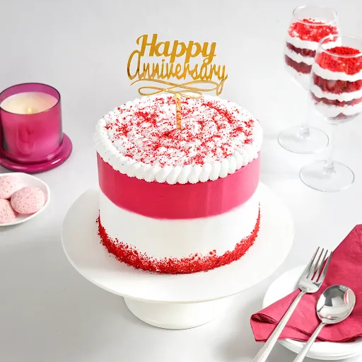 Red Velvet Anniversary Cake (500 Gm)
