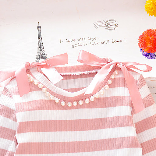 Title 4, Striped long sleeve patchwork gauze dress, a co...