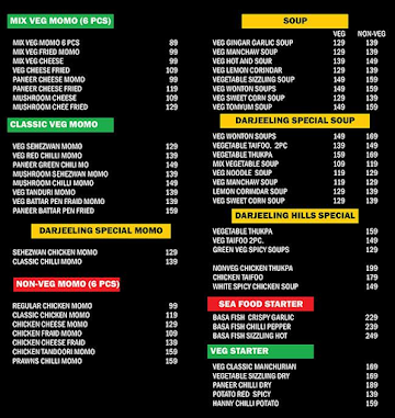 Darjeeling Hills Momos menu 