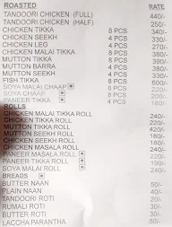 Sameer Qureshi's Kebab menu 1