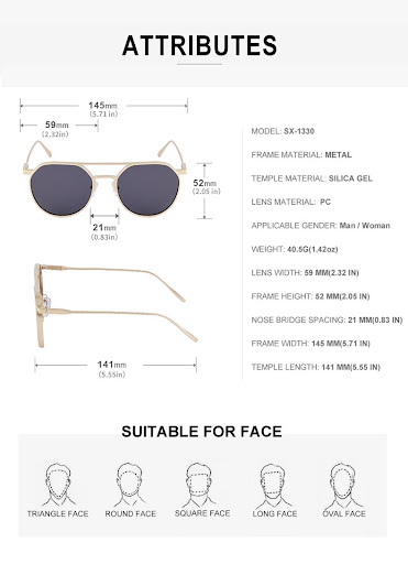 Title 11, Mens Metal Double Beam Vintage Round Frame Sun...