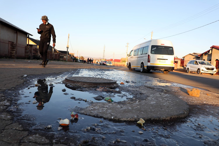 Sewers are shown overflowing in Ikageng Township in Potchefstroom in the North West Province. File photo: SOWETAN/ANTONIO MUCHAVE