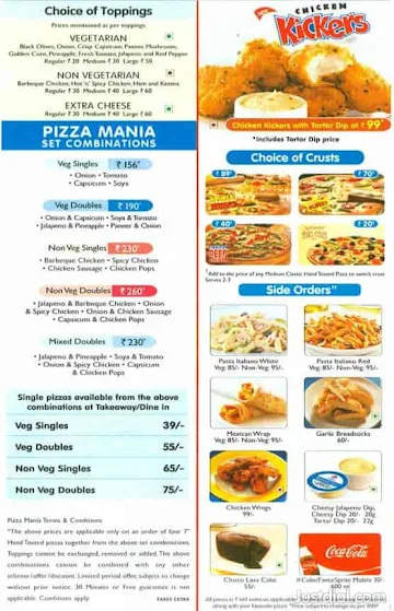 Domino's Pizza menu 