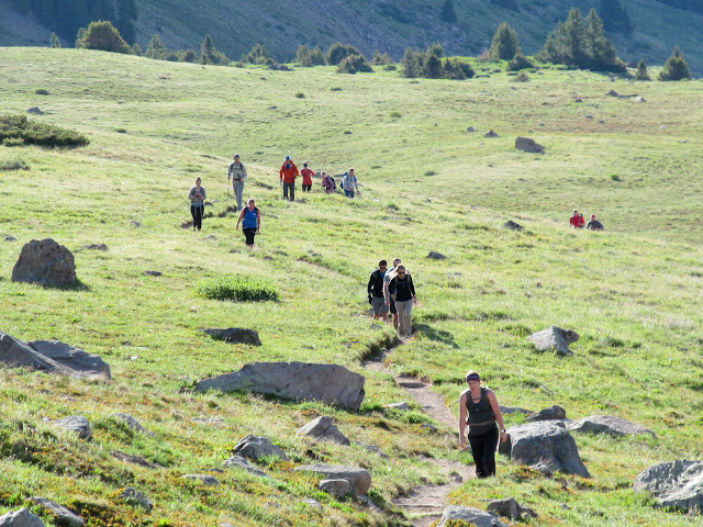 Hikers coming up the trail