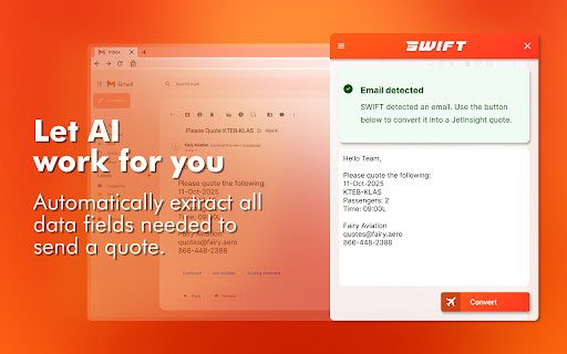 SWIFT - Convert Your Emails Into JetInsight™ Requests