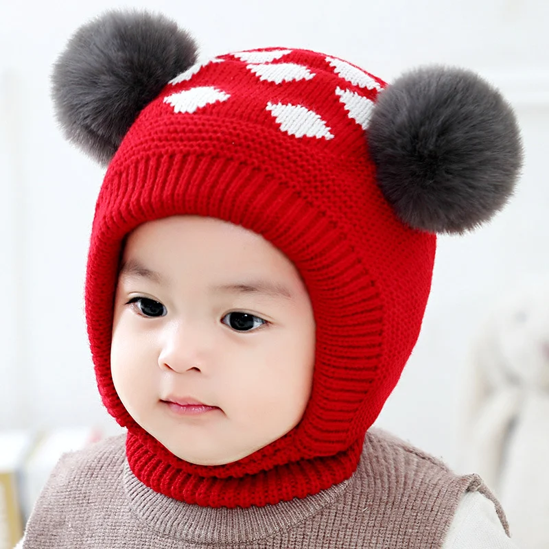 Kinder wollen muts in Koreaanse stijl. Warm en trendy voor de winter. Beschermt tegen de kou en ziet er geweldig uit.